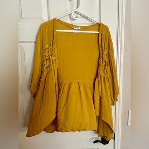 Hot Touch 3XL, yellow/mustard color, cover up with lace detail.